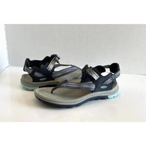 Keen Terradora II Toe Post Sandal Women's 7.5 Blue Gray Washable Outdoor Straps